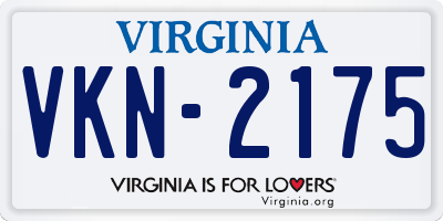 VA license plate VKN2175