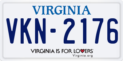 VA license plate VKN2176