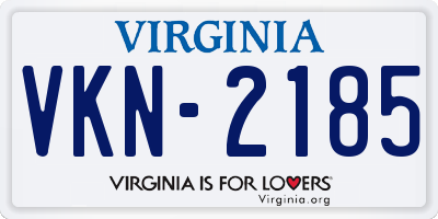 VA license plate VKN2185
