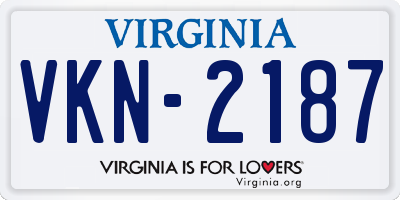 VA license plate VKN2187