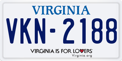 VA license plate VKN2188