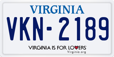 VA license plate VKN2189