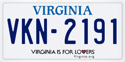 VA license plate VKN2191