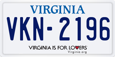 VA license plate VKN2196