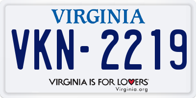 VA license plate VKN2219