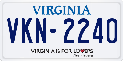 VA license plate VKN2240