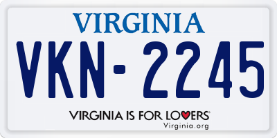 VA license plate VKN2245