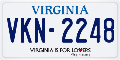 VA license plate VKN2248
