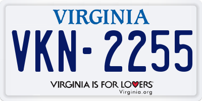 VA license plate VKN2255