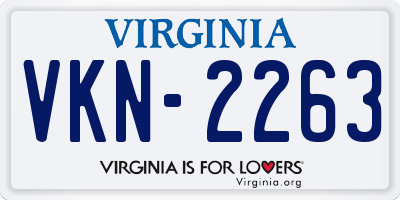VA license plate VKN2263