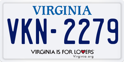 VA license plate VKN2279