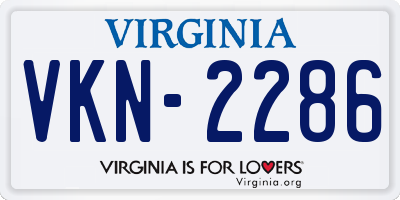 VA license plate VKN2286