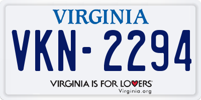 VA license plate VKN2294