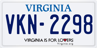 VA license plate VKN2298