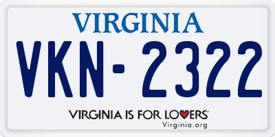VA license plate VKN2322