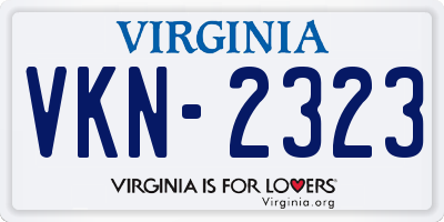 VA license plate VKN2323