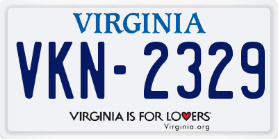 VA license plate VKN2329