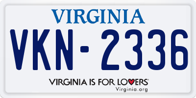 VA license plate VKN2336