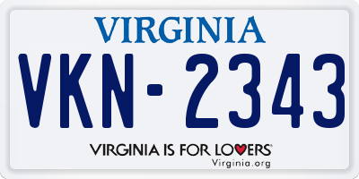 VA license plate VKN2343