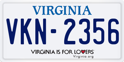 VA license plate VKN2356