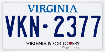 VA license plate VKN2377