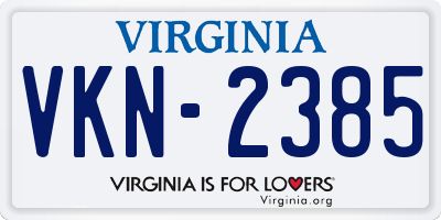 VA license plate VKN2385