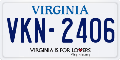 VA license plate VKN2406