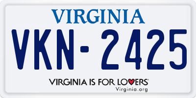 VA license plate VKN2425
