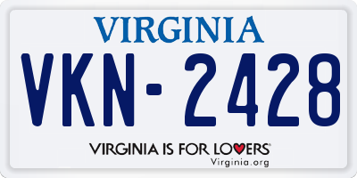VA license plate VKN2428