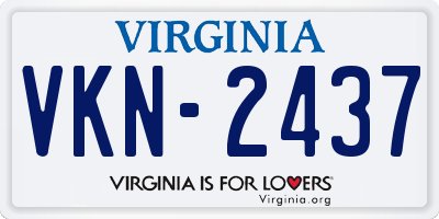 VA license plate VKN2437