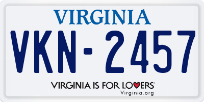 VA license plate VKN2457