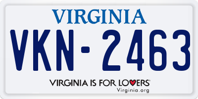 VA license plate VKN2463