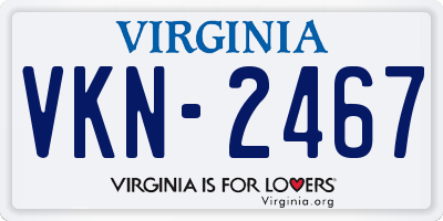 VA license plate VKN2467