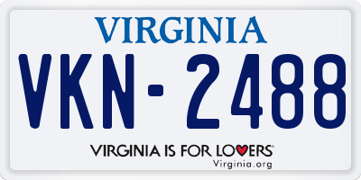 VA license plate VKN2488