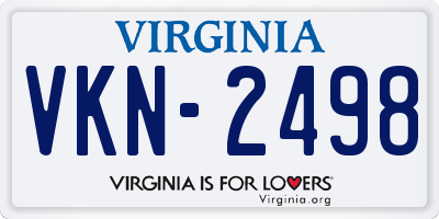 VA license plate VKN2498