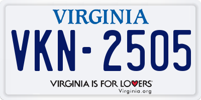 VA license plate VKN2505