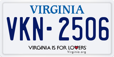 VA license plate VKN2506