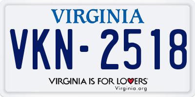 VA license plate VKN2518