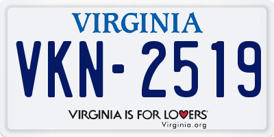 VA license plate VKN2519