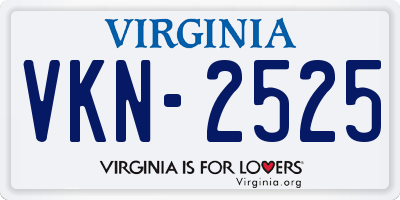 VA license plate VKN2525