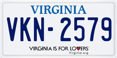 VA license plate VKN2579
