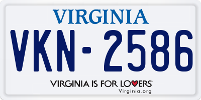 VA license plate VKN2586