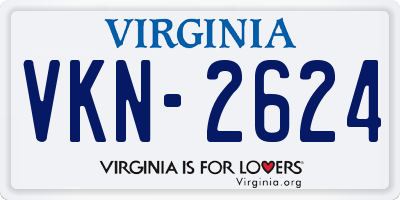 VA license plate VKN2624