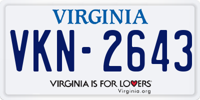 VA license plate VKN2643