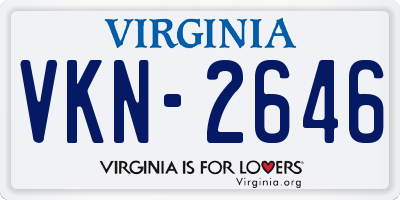 VA license plate VKN2646