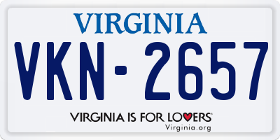 VA license plate VKN2657