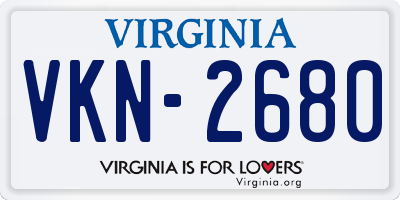 VA license plate VKN2680