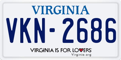 VA license plate VKN2686