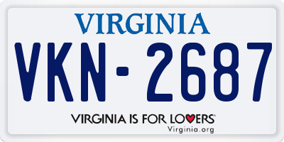 VA license plate VKN2687