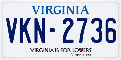 VA license plate VKN2736